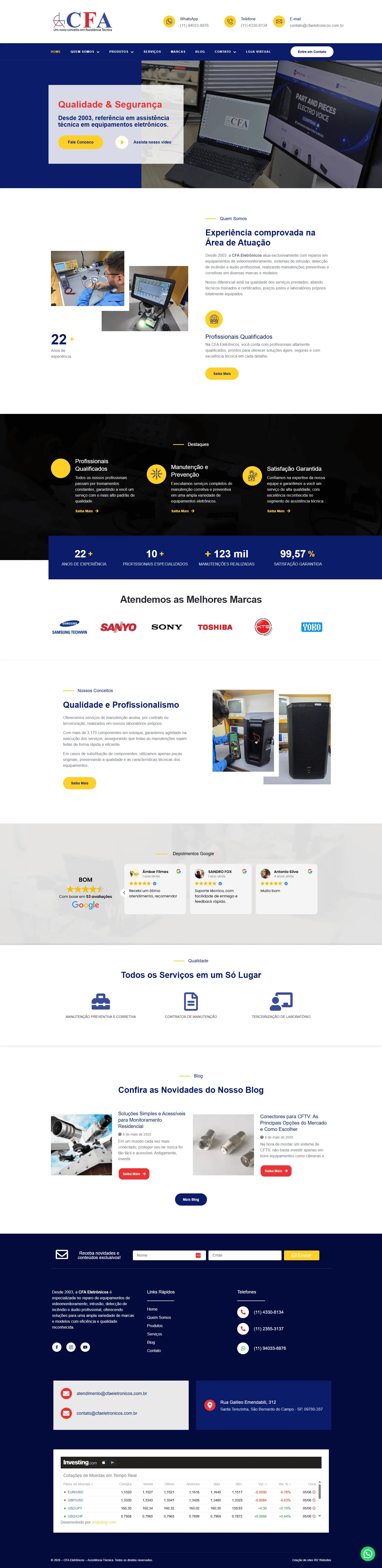 Site CFA Eletrônicos — Tecnologia