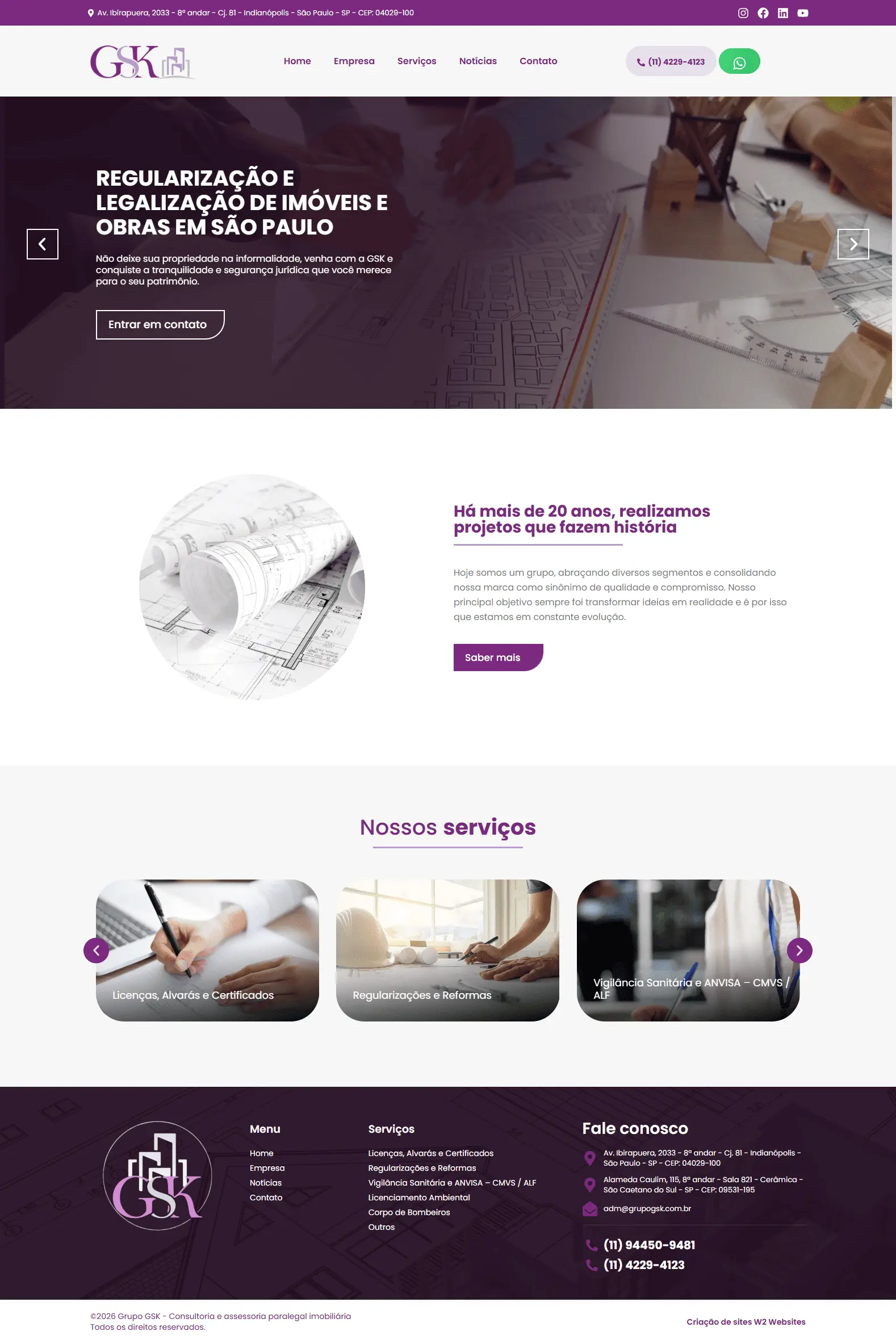 Site Grupo GSK — Engenharia