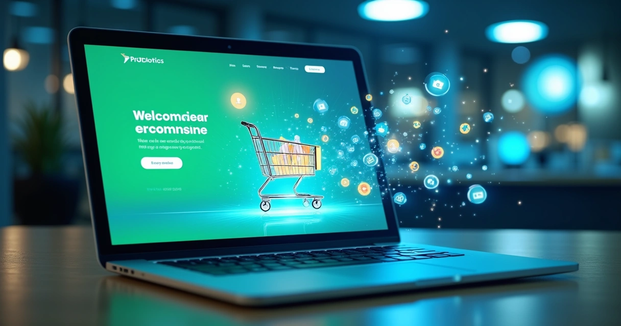Página de loja virtual sendo carregada rapidamente em laptop