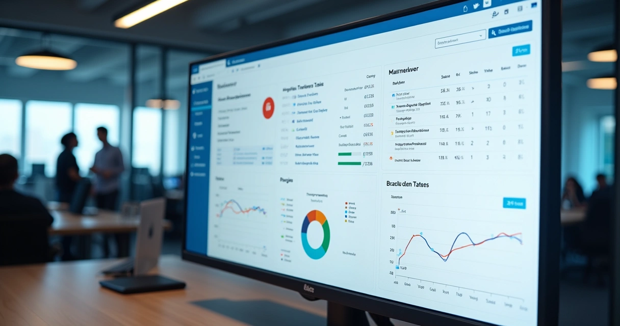 Painel administrativo de site exibindo integração com MySQL e gráficos de dados