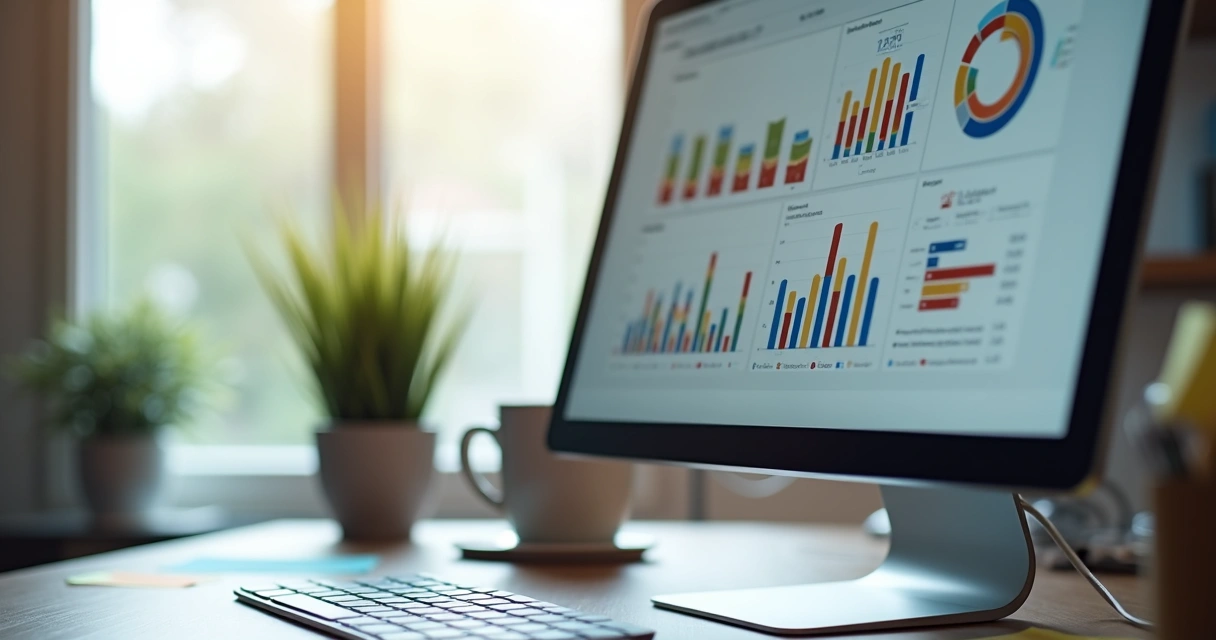 Dashboard de métricas com gráficos de Google Analytics