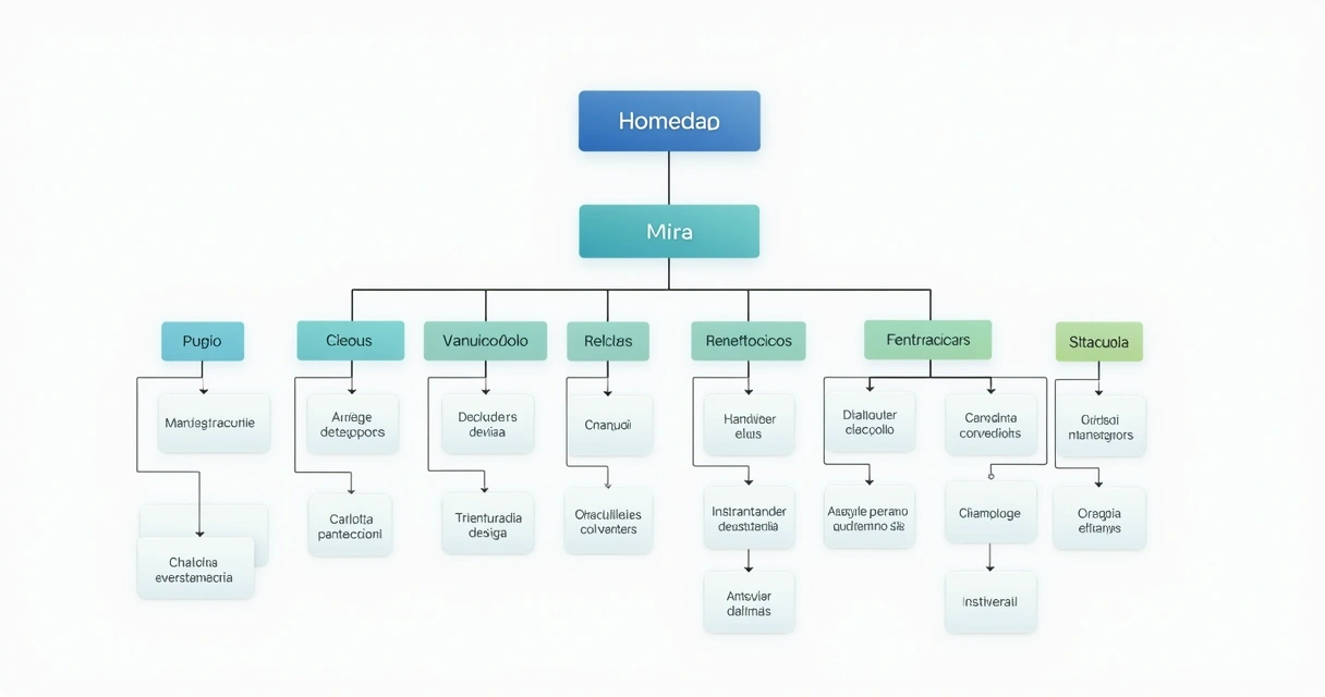 Diagrama de arquitetura de navegação de site com SEO