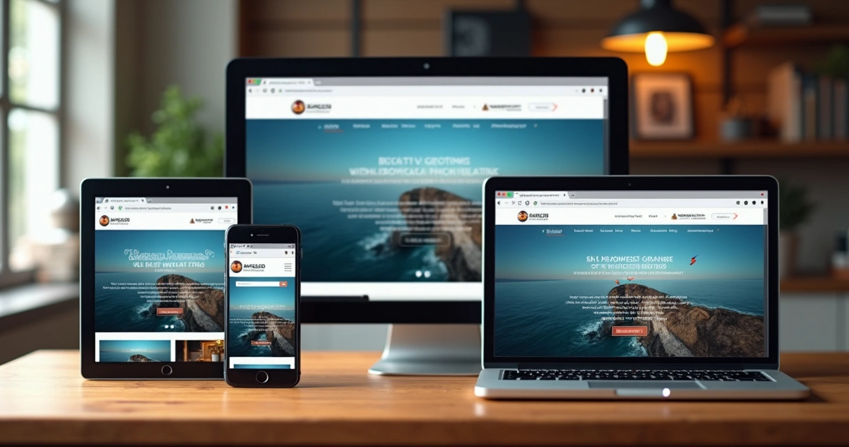 Layout de site adaptado em smartphone, tablet, notebook e TV 