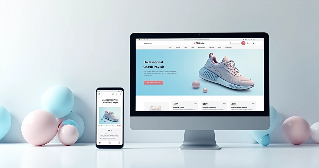 Layout limpo e profissional de um site de vendas
