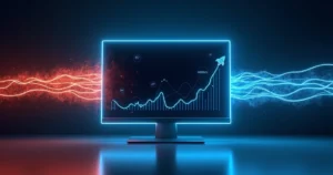 Conceito visual de site rápido expresso em pista de luz em forma de monitor