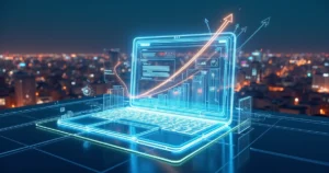 Conceito de site em construção com trilha de ícones de SEO subindo em direção ao topo